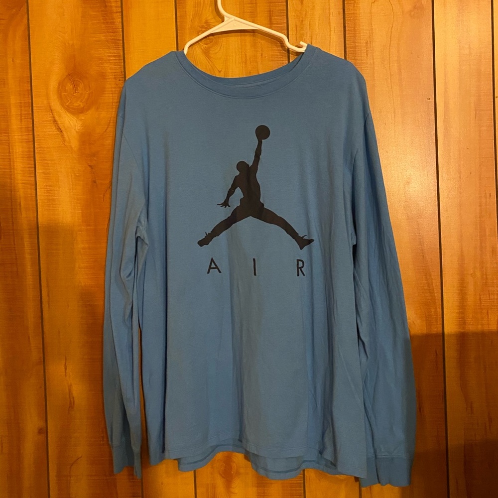 Mens Air Jordan Jumpman blue long sleeve t-shirt